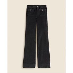 J. Crew NWT Wide Leg Velvet Sailor Trouser Bottoms Full-Length Velour Black